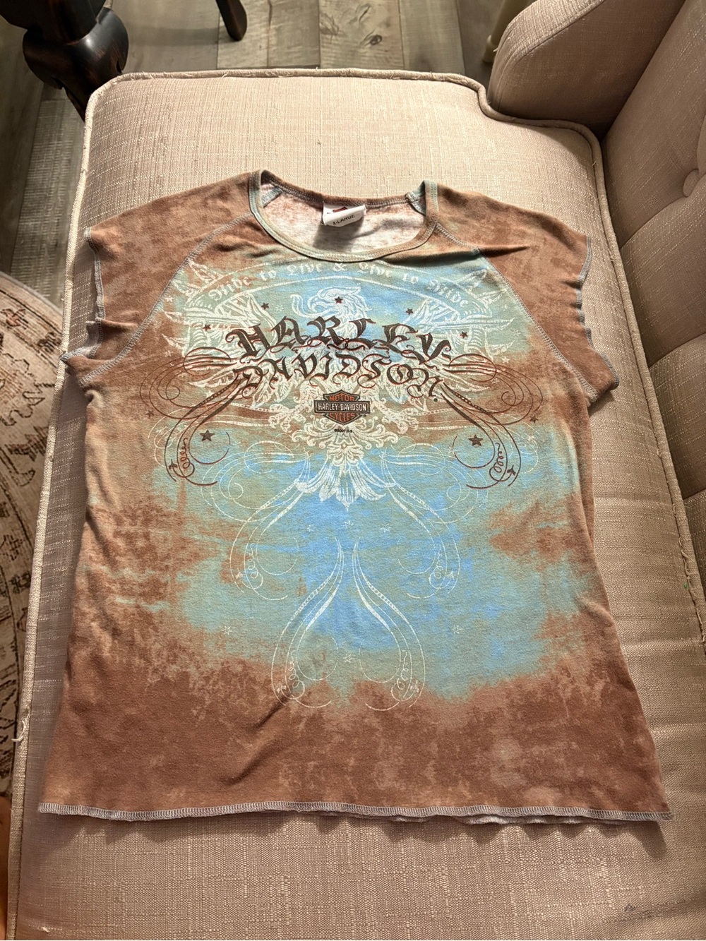 SET OF 3 Harley-Davidson Women's Brown & Blue Graphic Tees